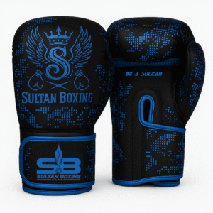 Sultan Boxing Premium Training Gloves – Black & Blue Edition