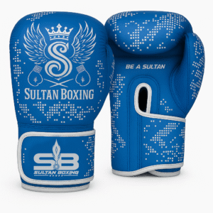 Sultan Boxing Premium Training Gloves – Blue & Silver Edition